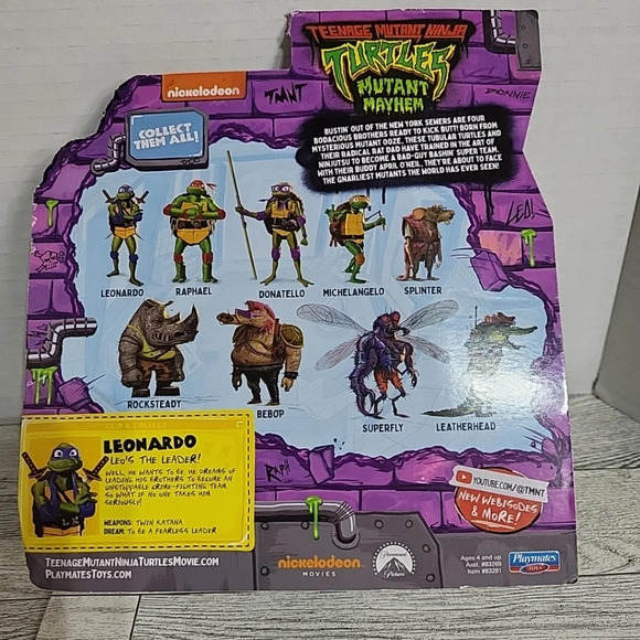 2023 TMNT‎ Teenage Mutant Ninja Turtles Playmates Leonardo Mutant Mayhem Figure - Picture 3 of 5